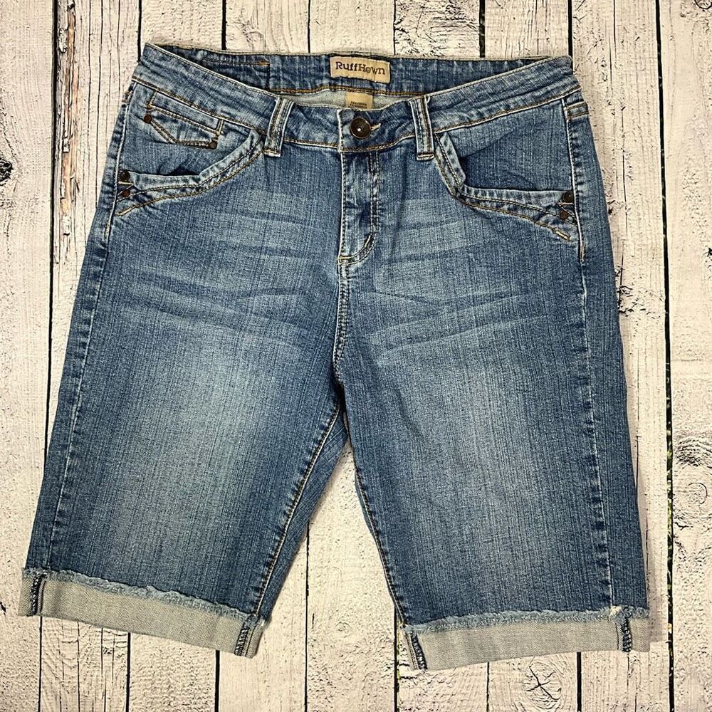 RUFF HEWN Bermuda Length Jean Shorts